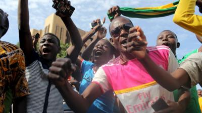 Anti-coup protesters in Ouagadougou, Burkina Faso