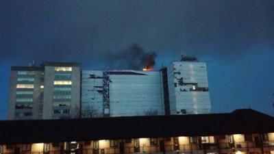 Fire at empty block of flats in Swansea