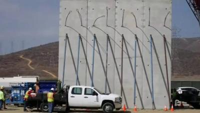 Prototype border wall near San Diego