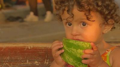 A migrant child in Kos