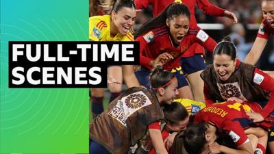 Spain celebrate winning their first women's world cup