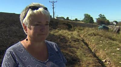 Fiona Griffiths' home near Carmel was surrounded by the fire on three sides