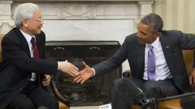 President Obama has met the leader of the Vietnamese communist party General Secretary Nguyen Phu Trong