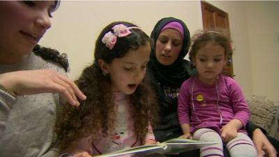 Syrians join families that have already been resettled by the UK
