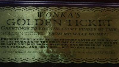Willy Wonka's golden ticket