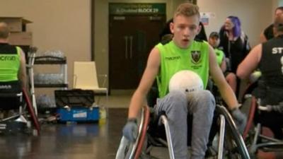 Kascie Higgins is excelling at wheelchair rugby, despite doctors giving him little chance of reaching his first birthday.