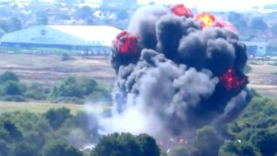 Smoke cloud billows over A27 after plane crash