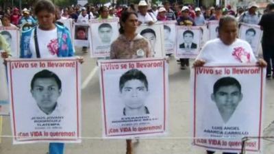 Relatives of some of the disappeared students marching