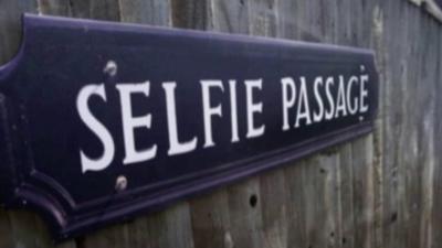 Selfie Passage - one of the artists signs