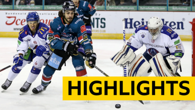 Action from Belfast Giants against Coventry Blaze