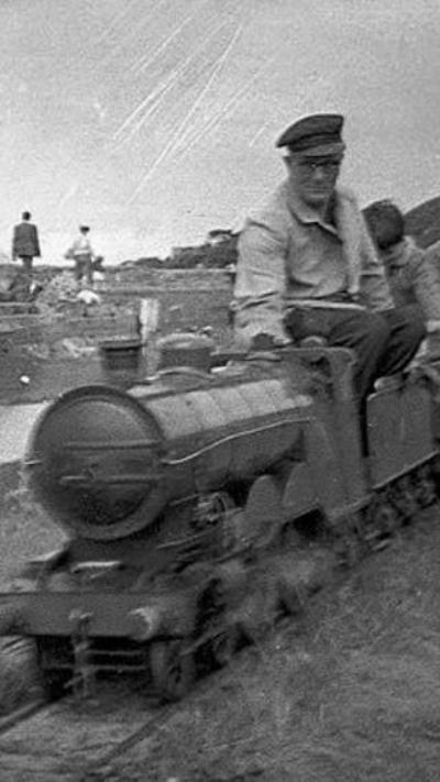 A black and white image of the Clevedon railway