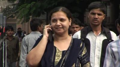 Mobile phone user