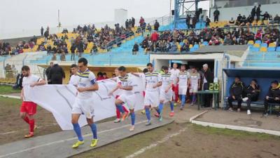 Romania players protest