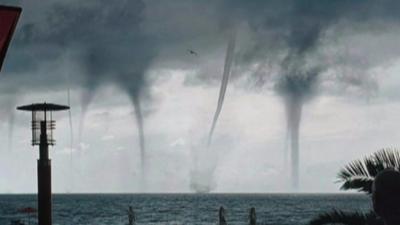 Footage of waterspouts in Russia has emerged.