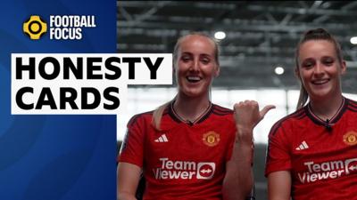 Manchester United's Millie Turner and Ella Toone play Football Focus' Honesty Cards