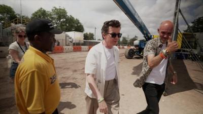 Rick Astley with the BBC's Colin Paterson