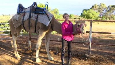 Anna with her camel