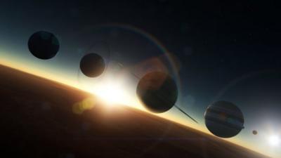 CGI image of solar system