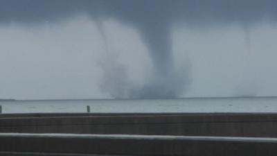 Three waterspouts