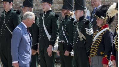 Prince Of Wales visits the Battlefield on June 17, 2015 in Waterloo, Belgium