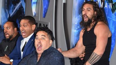 Stars perform the haka at Aquaman premiere