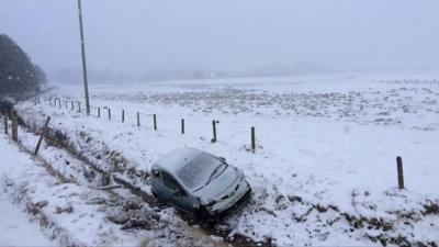 Car in ditch