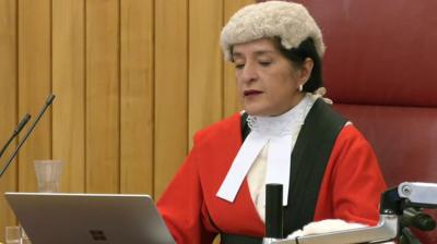 Judge Mrs Justice Cheema-Grubb reads statement in court