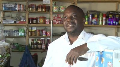 Burundian shop owner Javan Bahema