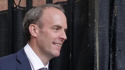 Dominic Raab arrives at Downing Street, 19 August 2021