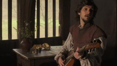 Scene from Horrible Histories version of William Shakespeare's life ''Bill'