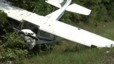 A plane crashes