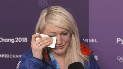 A distraught Elise Christie interview