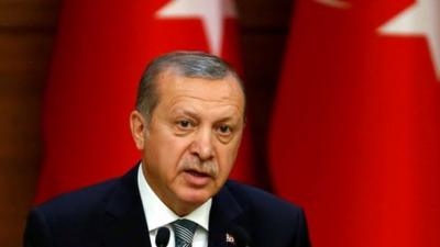 President Erdogan spoke from the presidential palace on Friday