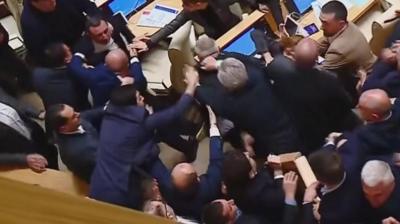 Brawl erupts in Georgia parliament