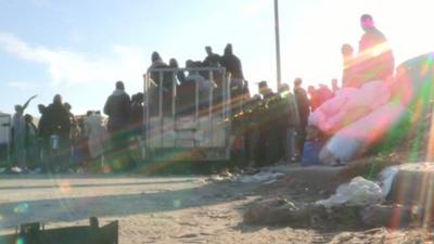 Delivering aid in Calais