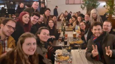 A group of friends at a table