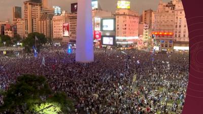 Argentina fans celebrate in Buenos Aires