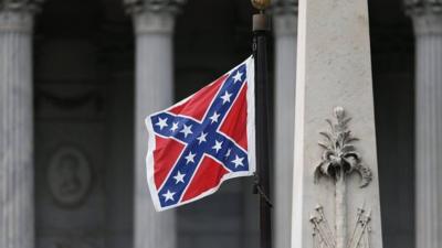 The Confederate flag on the grounds of the South Carolina capitol