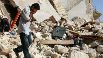 A man in Aleppo