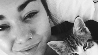 Mia Ayliffe-Chung with her cat Leo