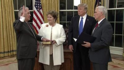 Rex Tillerson is sworn in