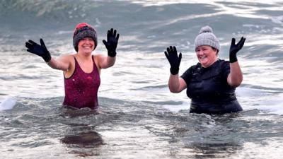 Nurses swimming