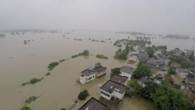 Aerial picture of floods