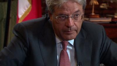 Italy's foreign minister Paolo Gentiloni in a BBC interview