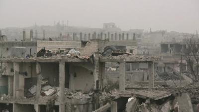 Syrian city in ruins