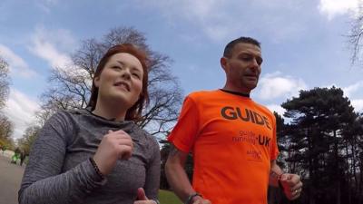 Lucy Edwards with her guide runner Steve Pitt