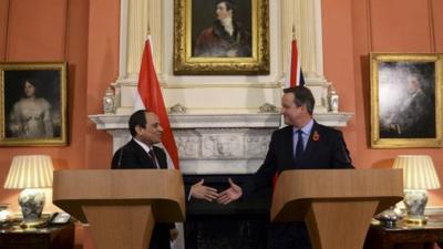 Egyptian president Sisi (left) and David Cameron