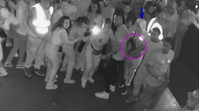 Chris Kaba is seen in a nightclub in footage released by the CPS