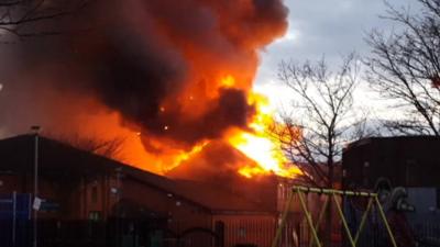 The fire in City Road, Cardiff