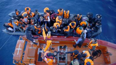 Refugees rescued off the coast of Turkey